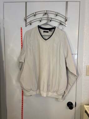 F: George Golf Men's V-Neck Windbreaker Pullover Jacket